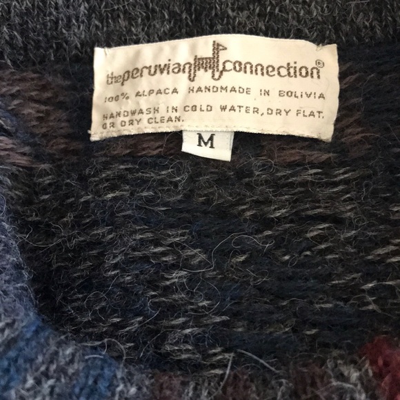 Multicolored alpaca sweater, handmade in Bolivia - Picture 4 of 6